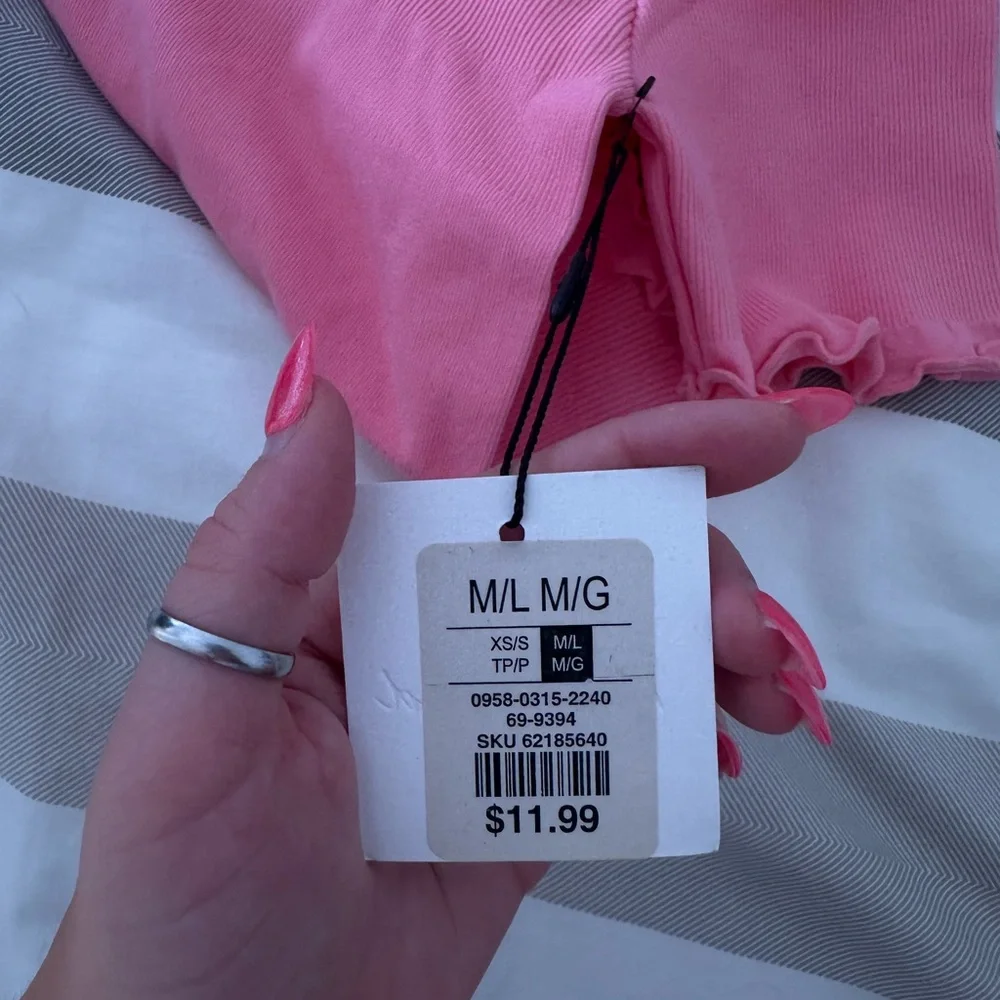 Pink Off-Shoulder Ruffle Top - Picture 2 of 2